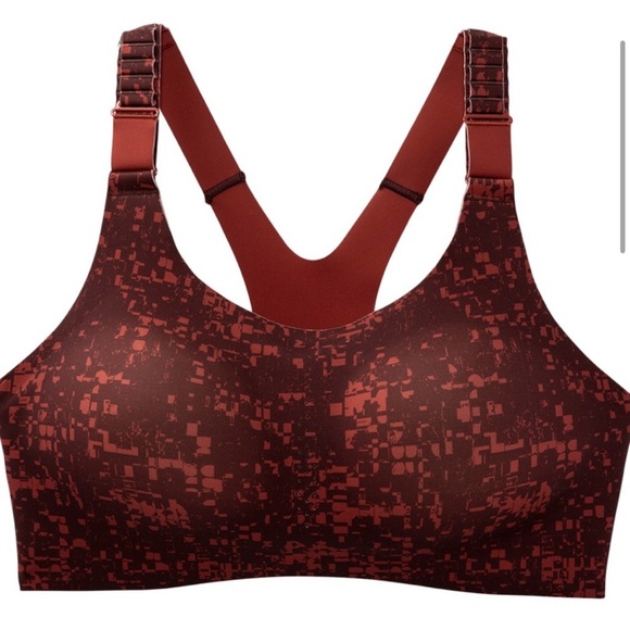 NWT Brooks Seamless Racerback Run Bra Size 40E | Glitch Print/Copper | 350085213 - Picture 4 of 9